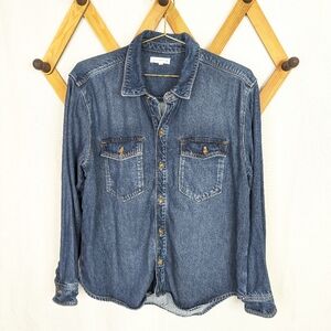 Good American Denim Jeans Dark Wash Button Up Shirt - Size 2